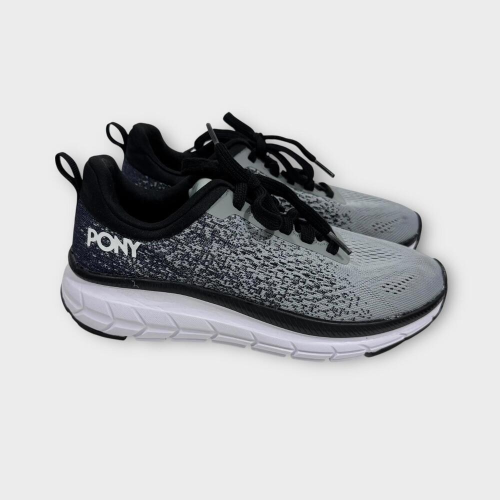 PONY Kid’s Size 3M Gray Black Lace Up Athletic Sporty Casual Sneakers Shoes